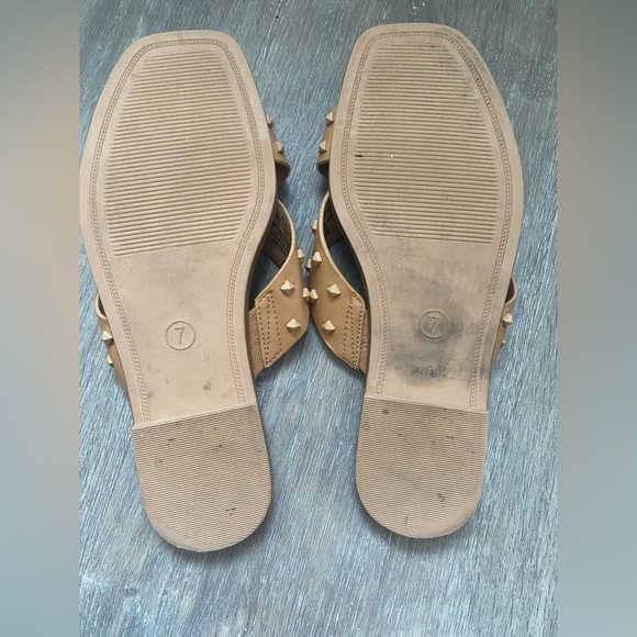 a new day Nude Studded Criss Cross Slide Sandals Size 7 Like New Condition - Picture 4 of 10
